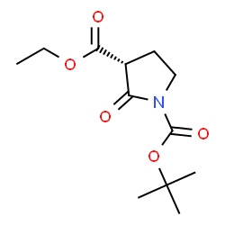 ChemSpider 2D Image | 3-Ethyl 1-(2-methyl-2-propanyl) (3R)-2-oxo-1,3-pyrrolidinedicarboxylate | C12H19NO5