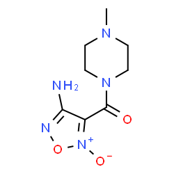 ChemSpider 2D Image | (4-Amino-2-oxido-1,2,5-oxadiazol-3-yl)(4-methyl-1-piperazinyl)methanone | C8H13N5O3