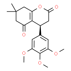ChemSpider 2D Image | (4S)-7,7-Dimethyl-4-(3,4,5-trimethoxyphenyl)-4,6,7,8-tetrahydro-2H-chromene-2,5(3H)-dione | C20H24O6