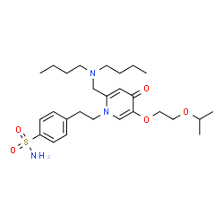 ChemSpider 2D Image | 4-(2-{2-[(Dibutylamino)methyl]-5-(2-isopropoxyethoxy)-4-oxo-1(4H)-pyridinyl}ethyl)benzenesulfonamide | C27H43N3O5S