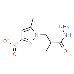 ChemSpider 2D Image | 2-methyl-3-(5-methyl-3-nitropyrazol-1-yl)propanehydrazide | C8H13N5O3