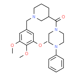 ChemSpider 2D Image | (4-Phenyl-1-piperazinyl)[1-(3,4,5-trimethoxybenzyl)-3-piperidinyl]methanone | C26H35N3O4