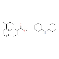 ChemSpider 2D Image | 2-(2-sec-Butylphenoxy)butanoic acid - N-cyclohexylcyclohexanamine (1:1) | C26H43NO3