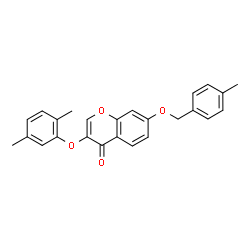 ChemSpider 2D Image | 3-(2,5-Dimethylphenoxy)-7-[(4-methylbenzyl)oxy]-4H-chromen-4-one | C25H22O4