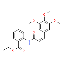 ChemSpider 2D Image | Ethyl 2-{[(2Z)-3-(3,4,5-trimethoxyphenyl)-2-propenoyl]amino}benzoate | C21H23NO6