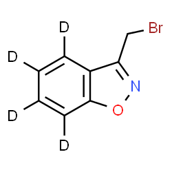 ChemSpider 2D Image | 3-(Bromomethyl)(~2~H_4_)-1,2-benzoxazole | C8H2D4BrNO