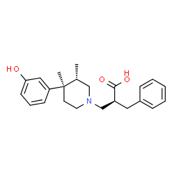 ChemSpider 2D Image | (2S)-2-Benzyl-3-[(3S,4R)-4-(3-hydroxyphenyl)-3,4-dimethyl-1-piperidinyl]propanoic acid | C23H29NO3
