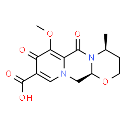 ChemSpider 2D Image | (4S,12aS)-7-Methoxy-4-methyl-6,8-dioxo-3,4,6,8,12,12a-hexahydro-2H-pyrido[1',2':4,5]pyrazino[2,1-b][1,3]oxazine-9-carboxylic acid | C14H16N2O6
