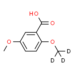 ChemSpider 2D Image | 5-Methoxy-2-[(~2~H_3_)methyloxy]benzoic acid | C9H7D3O4