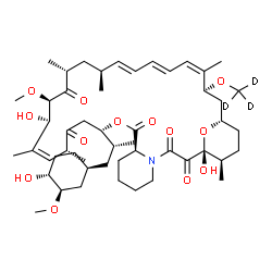 ChemSpider 2D Image | (1R,9S,12S,15R,16Z,18R,19R,21R,23S,24E,26E,28Z,30S,32S,35R)-1,18-Dihydroxy-12-{(2R)-1-[(1S,3R,4R)-4-hydroxy-3-methoxycyclohexyl]-2-propanyl}-19-methoxy-15,17,21,23,29,35-hexamethyl-30-[(~2~H_3_)methyl
oxy]-11,36-dioxa-4-azatricyclo[30.3.1.0~4,9~]hexatriaconta-16,24,26,28-tetraene-2,3,10,14,20-pentone | C51H76D3NO13