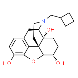 ChemSpider 2D Image | (6alpha,14alpha)-17-(Cyclobutylmethyl)-4,5-epoxymorphinan-3,6,14-triol | C21H27NO4
