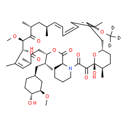 ChemSpider 2D Image | (1R,9S,12S,15R,16Z,18R,19R,21R,23S,24Z,30S,32S,35R)-1,18-Dihydroxy-12-{(2R)-1-[(1S,3R,4R)-4-hydroxy-3-methoxycyclohexyl]-2-propanyl}-19-methoxy-15,17,21,23,29,35-hexamethyl-30-[(~2~H_3_)methyloxy]-11,
36-dioxa-4-azatricyclo[30.3.1.0~4,9~]hexatriaconta-16,24,26,28-tetraene-2,3,10,14,20-pentone | C51H76D3NO13