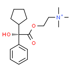 ChemSpider 2D Image | 2-{[(2S)-2-Cyclopentyl-2-hydroxy-2-phenylacetyl]oxy}-N,N,N-trimethylethanaminium | C18H28NO3