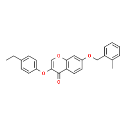 ChemSpider 2D Image | 3-(4-Ethylphenoxy)-7-[(2-methylbenzyl)oxy]-4H-chromen-4-one | C25H22O4