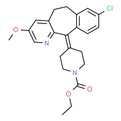 ChemSpider 2D Image | Ethyl 4-(8-chloro-3-methoxy-5,6-dihydro-11H-benzo[5,6]cyclohepta[1,2-b]pyridin-11-ylidene)-1-piperidinecarboxylate | C23H25ClN2O3