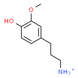ChemSpider 2D Image | 3-(4-Hydroxy-3-methoxyphenyl)-1-propanaminium | C10H16NO2