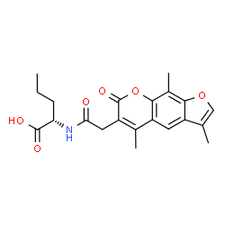 ChemSpider 2D Image | N-[(3,5,9-Trimethyl-7-oxo-7H-furo[3,2-g]chromen-6-yl)acetyl]-L-norvaline | C21H23NO6