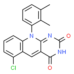 ChemSpider 2D Image | 6-Chloro-10-(2,3-dimethylphenyl)pyrimido[4,5-b]quinoline-2,4(3H,10H)-dione | C19H14ClN3O2