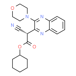 ChemSpider 2D Image | Cyclohexyl (2S)-cyano[3-(4-morpholinyl)-2-quinoxalinyl]acetate | C21H24N4O3