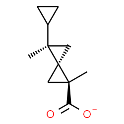 ChemSpider 2D Image | (1S,3S,4R)-4-Cyclopropyl-1,4-dimethylspiro[2.2]pentane-1-carboxylate | C11H15O2