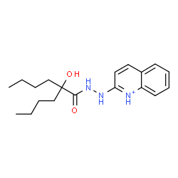 ChemSpider 2D Image | 2-[2-(2-Butyl-2-hydroxyhexanoyl)hydrazino]quinolinium | C19H28N3O2