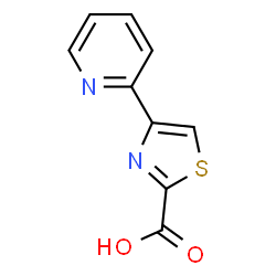 ChemSpider 2D Image | 4-(2-pyridinyl)-2-thiazolecarboxylic acid | C9H6N2O2S