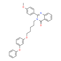 ChemSpider 2D Image | 2-(4-Methoxyphenyl)-3-[5-(3-phenoxyphenoxy)pentyl]-4(3H)-quinazolinone | C32H30N2O4