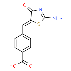 ChemSpider 2D Image | 4-[(Z)-(2-Amino-4-oxo-1,3-thiazol-5(4H)-ylidene)methyl]benzoic acid | C11H8N2O3S
