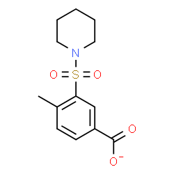 ChemSpider 2D Image | 4-Methyl-3-(1-piperidinylsulfonyl)benzoate | C13H16NO4S