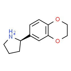 ChemSpider 2D Image | (2R)-2-(2,3-Dihydro-1,4-benzodioxin-6-yl)pyrrolidinium | C12H16NO2