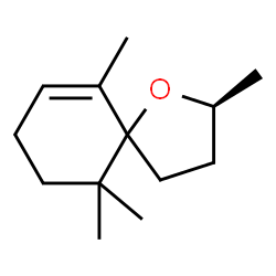 ChemSpider 2D Image | (2S)-2,6,10,10-Tetramethyl-1-oxaspiro[4.5]dec-6-ene | C13H22O