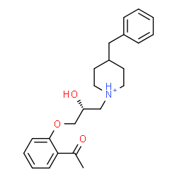 ChemSpider 2D Image | 1-[(2R)-3-(2-Acetylphenoxy)-2-hydroxypropyl]-4-benzylpiperidinium | C23H30NO3