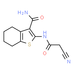 ChemSpider 2D Image | 2-[(Cyanoacetyl)amino]-4,5,6,7-tetrahydro-1-benzothiophene-3-carboxamide | C12H13N3O2S
