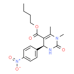 ChemSpider 2D Image | Butyl (4S)-1,6-dimethyl-4-(4-nitrophenyl)-2-oxo-1,2,3,4-tetrahydro-5-pyrimidinecarboxylate | C17H21N3O5