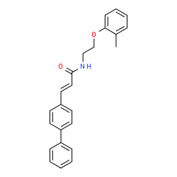 ChemSpider 2D Image | (2E)-3-(4-Biphenylyl)-N-[2-(2-methylphenoxy)ethyl]acrylamide | C24H23NO2