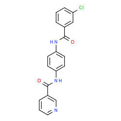 ChemSpider 2D Image | N-{4-[(3-Chlorobenzoyl)amino]phenyl}nicotinamide | C19H14ClN3O2