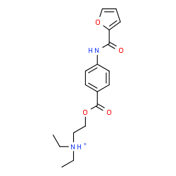 ChemSpider 2D Image | N,N-Diethyl-2-{[4-(2-furoylamino)benzoyl]oxy}ethanaminium | C18H23N2O4