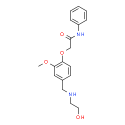 ChemSpider 2D Image | 2-(4-{[(2-Hydroxyethyl)amino]methyl}-2-methoxyphenoxy)-N-phenylacetamide | C18H22N2O4