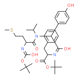 ChemSpider 2D Image | 2-Methyl-2-propanyl N-{(4-hydroxyphenyl)[isopropyl(N-{[(2-methyl-2-propanyl)oxy]carbonyl}methionyl)amino]acetyl}phenylalaninate | C34H49N3O7S
