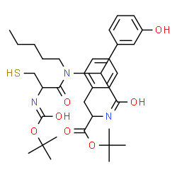 ChemSpider 2D Image | 2-Methyl-2-propanyl N-{(3-hydroxyphenyl)[(N-{[(2-methyl-2-propanyl)oxy]carbonyl}cysteinyl)(pentyl)amino]acetyl}phenylalaninate | C34H49N3O7S