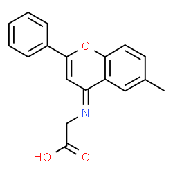 ChemSpider 2D Image | (E)-N-(6-Methyl-2-phenyl-4H-chromen-4-ylidene)glycine | C18H15NO3