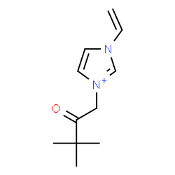 ChemSpider 2D Image | 3-(3,3-Dimethyl-2-oxobutyl)-1-vinyl-1H-imidazol-3-ium | C11H17N2O