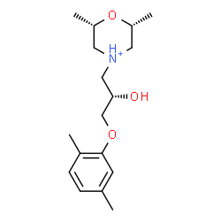 ChemSpider 2D Image | (2R,6S)-4-[(2S)-3-(2,5-Dimethylphenoxy)-2-hydroxypropyl]-2,6-dimethylmorpholin-4-ium | C17H28NO3
