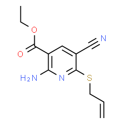 ChemSpider 2D Image | Ethyl 6-(allylsulfanyl)-2-amino-5-cyanonicotinate | C12H13N3O2S