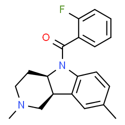 ChemSpider 2D Image | [(4aR,9bS)-2,8-Dimethyl-1,2,3,4,4a,9b-hexahydro-5H-pyrido[4,3-b]indol-5-yl](2-fluorophenyl)methanone | C20H21FN2O
