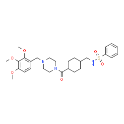 ChemSpider 2D Image | N-[(4-{[4-(2,3,4-Trimethoxybenzyl)-1-piperazinyl]carbonyl}cyclohexyl)methyl]benzenesulfonamide | C28H39N3O6S