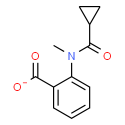 ChemSpider 2D Image | 2-[(Cyclopropylcarbonyl)(methyl)amino]benzoate | C12H12NO3