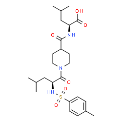 ChemSpider 2D Image | N-[(1-{N-[(4-Methylphenyl)sulfonyl]-L-leucyl}-4-piperidinyl)carbonyl]-L-leucine | C25H39N3O6S