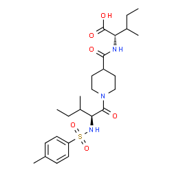 ChemSpider 2D Image | N-[(1-{N-[(4-Methylphenyl)sulfonyl]-L-isoleucyl}-4-piperidinyl)carbonyl]-L-isoleucine | C25H39N3O6S