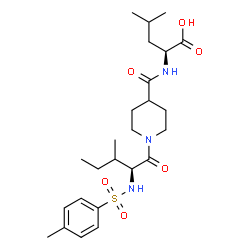 ChemSpider 2D Image | N-[(1-{N-[(4-Methylphenyl)sulfonyl]-L-isoleucyl}-4-piperidinyl)carbonyl]-L-leucine | C25H39N3O6S